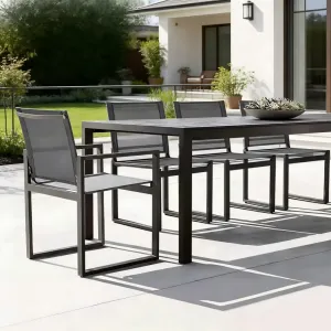 Luxury Modern Durable Aluminum Alloy Waterproof UV-Resistant Outdoor Dining Set Quick-Dry Cushions for Courtyard Garden
