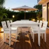 Luxury Modern Durable Aluminum Alloy Weather Resistant Outdoor Dining Set for Hotel Villa Garden Patio-Waterproof Table Chairs