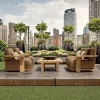 Luxury Modern Durable Carved Islamic Pattern Teak Sofa Set Waterproof Outdoor Furniture for Hotel Middle East Villa Courtyard