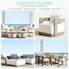Luxury Modern Durable Teak Outdoor Dining Set for Villa Courtyard Patio with Weather Resistant Furniture Waterproof Cushions