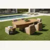 Luxury Modern Durable Teak Outdoor Dining Set for Hotel Villa Courtyard with UV-Resistant Patio Dining Chairs