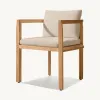 Luxury Modern Durable Teak Wood Outdoor Dining Set for Hotel Villa Courtyard with Waterproof Patio Dining Chairs