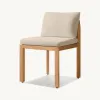 Luxury Modern Durable Teak Wood Outdoor Dining Set for Hotel Villa Courtyard with Waterproof Patio Dining Chairs