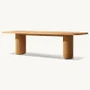 Luxury Modern Durable Teak Wood Outdoor Dining Set for Hotel Villa Courtyard with Waterproof Patio Dining Chairs