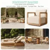 Luxury Modern Durable Teak Wood Outdoor Dining Set for Hotel Villa Courtyard with Waterproof Patio Dining Chairs