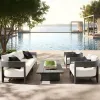 Luxury Modern Outdoor Sofa Set with Aluminum Frame for Courtyard Patio Backyard Living Room-Durable Weather Resistant Furniture