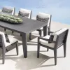 Luxury Modern Patio Aluminum Alloy Dining Table Set 6 8 Seater Weatherproof Outdoor Garden Furniture for Hotel Villa