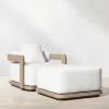 Luxury Modern Solid Teak Wood Outdoor Sofa Set with Weather-Resistant Aluminum Frame and Storage Garden Furniture