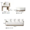 Luxury Modern Solid Teak Wood Outdoor Sofa Set with Weather-Resistant Aluminum Frame and Storage Garden Furniture