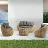 Luxury Modern Strong Wicker Rattan Outdoor Sofa Set for Villa Apartment Living Room Waterproof Cushions Eco-Friendly Durable