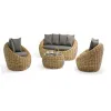 Luxury Modern Strong Wicker Rattan Outdoor Sofa Set for Villa Apartment Living Room Waterproof Cushions Eco-Friendly Durable
