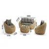 Luxury Modern Strong Wicker Rattan Outdoor Sofa Set for Villa Apartment Living Room Waterproof Cushions Eco-Friendly Durable