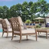 Luxury Modern Teak Eco-Friendly Waterproof Outdoor Garden Sofa Set for Courtyard Hotel Villa Use