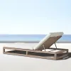 Luxury Modern Teak Frame Outdoor Sun Lounger Premium Eco-Friendly UV Resistant Water-Repellent Cushion High-Density Quick-Dry