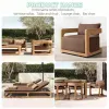 Luxury Modern Teak Outdoor Dining Set for Villa Courtyard Patio-Durable Waterproof Dining Chairs
