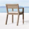 Luxury Modern Teak Outdoor Dining Set for Villa Courtyard Patio-Durable Weather Resistant Dining Chairs