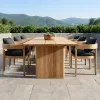 Luxury Modern Teak Outdoor Dining Set with Waterproof Cushions Durable UV-Resistant 2-3 Year Warranty