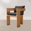 Luxury Modern Teak Outdoor Dining Set with Durable Construction UV-Resistant Waterproof Features for Villa Patio Use