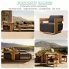 Luxury Modern Teak Outdoor Dining Set with Durable Construction UV-Resistant Waterproof Features for Villa Patio Use