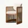 Luxury Modern Teak Outdoor Dining Set for Courtyard Villa Patio-Durable Weather Resistant Dining Chairs