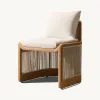 Luxury Modern Teak Outdoor Dining Set for Courtyard Villa Patio-Durable Weather Resistant Dining Chairs