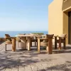 Luxury Modern Teak Outdoor Dining Set for Courtyard Villa Patio-Durable Weather Resistant Table and Chairs