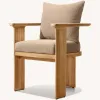 Luxury Modern Teak Outdoor Dining Set for Courtyard Villa Patio-Durable Weather Resistant Table and Chairs
