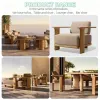 Luxury Modern Teak Outdoor Dining Set for Courtyard Villa Patio-Durable Weather Resistant Table and Chairs