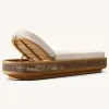 Luxury Modern Teak Sun Lounger with Cushions-UV Resistant Eco-Friendly Outdoor Furniture for Hotels Villas Courtyards