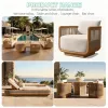 Luxury Modern Teak Sun Lounger with Cushions-UV Resistant Eco-Friendly Outdoor Furniture for Hotels Villas Courtyards