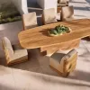 Luxury Modern Teak UV-Resistant Waterproof Durable Outdoor Dining Set for Hotel Villa Courtyard with Quick-Dry Cushions
