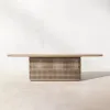 Luxury Modern Teak UV-Resistant Waterproof Durable Outdoor Dining Set for Hotel Villa Courtyard with Quick-Dry Cushions