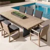 Luxury Modern Teak Wood Outdoor Dining Set for Villa Courtyard Patio-Durable Weather Resistant Furniture