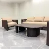 Luxury Outdoor Aluminum Sofa Set Modern Garden Sectional Furniture Weatherproof Villa Terrace Living Room Sofa Couch