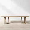 Luxury Solid Teak Wood Garden Dining Set with Cushions for Private Villa Dining and Beach Resort Patio Restaurant Area
