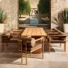Luxury Solid Teak Wood Patio Dining Set Weatherproof Garden Furniture for High-end Resort and Private Estate Dining Area