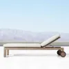 Luxury Solid Teak Wood Patio Sunbed Weatherproof Garden Furniture with Cushion for High-end Resort and Private Estate Pool