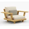 Luxury Teak Modern Design Eco-Friendly Outdoor Sectional Sofa Set Waterproof Quick-Dry Cushions L-Shaped Garden Set for Villa