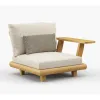Luxury Teak Modern Design Eco-Friendly Outdoor Sectional Sofa Set Waterproof Quick-Dry Cushions L-Shaped Garden Set for Villa