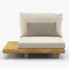 Luxury Teak Modern Design Eco-Friendly Outdoor Sectional Sofa Set Waterproof Quick-Dry Cushions L-Shaped Garden Set for Villa