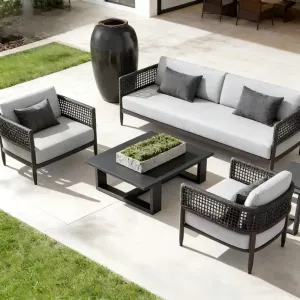 Luxury Villa Outdoor Sofa Set Aluminum Modern Design Waterproof for Living Room Garden Use