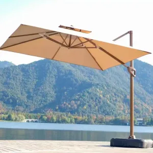 Luxury 360 Rotating Aluminum Modern Umbrella Foldable Waterproof Lightweight Outdoor Furniture for Patio Garden Hotel