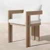 MANDELA Dining Teak 11 Modern Outdoor Dining Set with Weather Resistant Durable Waterproof Cushions for Villa Patio Use