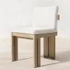 MANDELA Dining Teak 11 Modern Outdoor Dining Set with Weather Resistant Durable Waterproof Cushions for Villa Patio Use