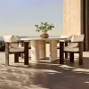 MANDELA Heavy Duty Commercial Aluminum Dining Furniture 4-Piece Outdoor Dining Set Waterproof Quick-Dry Cushions for Luxury