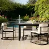 MANDELA Luxury Modern Aluminum Alloy Outdoor Dining Set-Waterproof Table and Chairs for Villa Garden