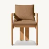 MANDELA Teak Modern Outdoor Dining Set for Villa Courtyard-Durable Waterproof Cushions Quick-Dry UV-Resistant Finish Customized