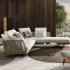 Mandela Modern Teak Outdoor Dining Garden Sofa Set-Waterproof Durable Eco-Friendly for Leisure Beach Use
