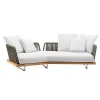Mandela Modern Teak Outdoor Dining Garden Sofa Set-Waterproof Durable Eco-Friendly for Leisure Beach Use