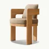 Mandela Modern Teak Outdoor Dining Table Chair Set Weather Resistant UV-Resistant Waterproof Cushions-Durable Villa Courtyard